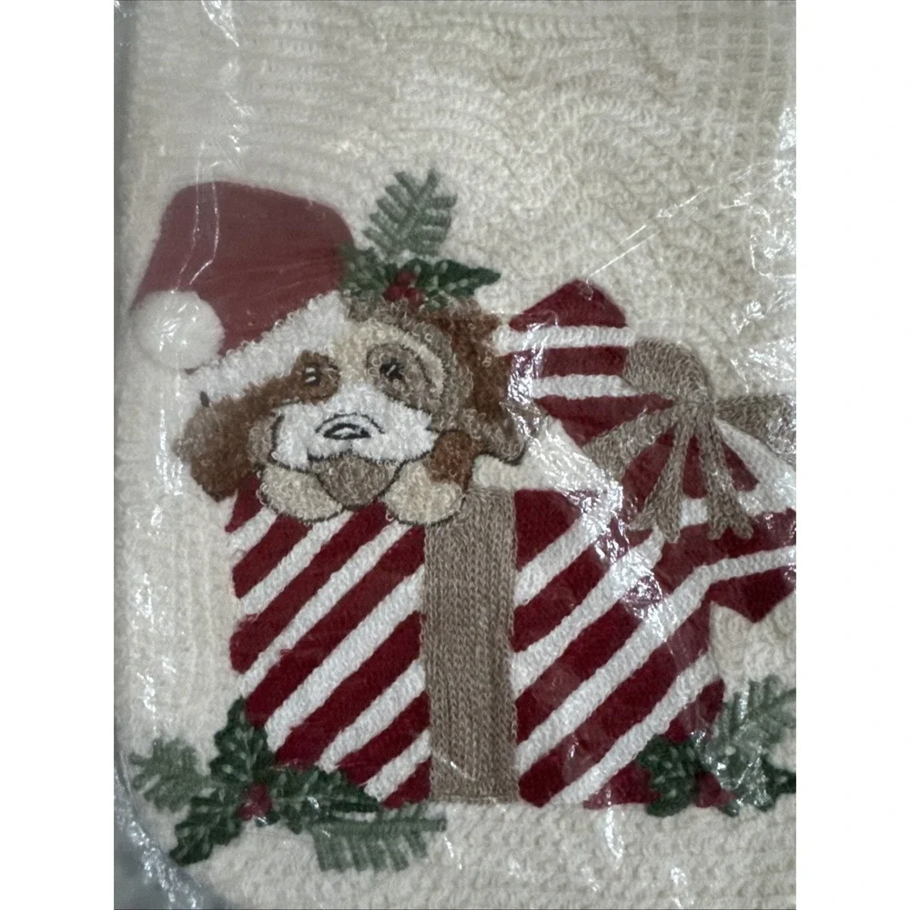 Pottery Barn Holiday Icon Crewel Gift Box Dog Puppy Christmas Stocking Monogram